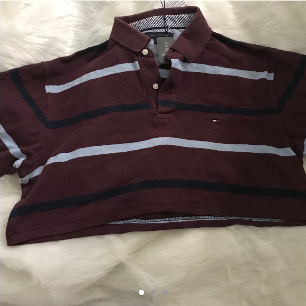 Cropped polo shirt